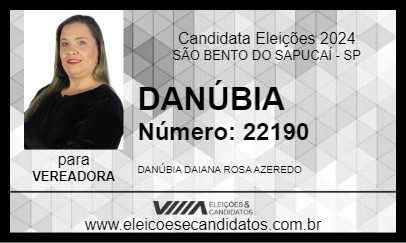 Candidato DANÚBIA 2024 - SÃO BENTO DO SAPUCAÍ - Eleições