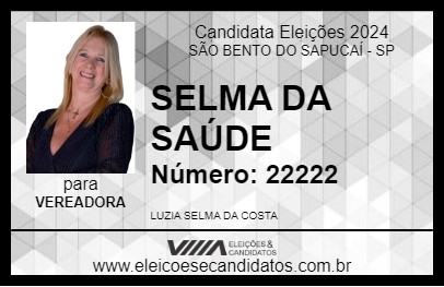 Candidato SELMA ENFERMEIRA 2024 - SÃO BENTO DO SAPUCAÍ - Eleições