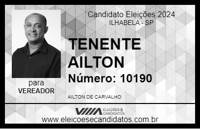 Candidato TENENTE AILTON 2024 - ILHABELA - Eleições