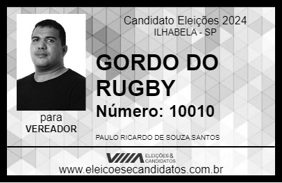 Candidato GORDO DO RUGBY 2024 - ILHABELA - Eleições