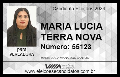 Candidato MARIA LUCIA TERRA NOVA 2024 - SANTA MERCEDES - Eleições