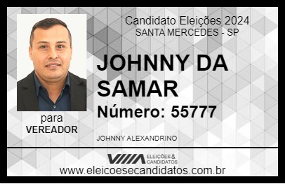 Candidato JOHNNY DA SAMAR 2024 - SANTA MERCEDES - Eleições