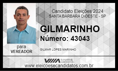 Candidato GILMARINHO 2024 - SANTA BÁRBARA D\OESTE - Eleições