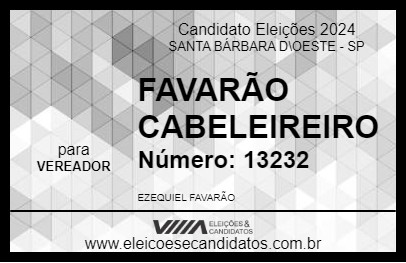 Candidato FAVARÃO CABELEIREIRO 2024 - SANTA BÁRBARA D\OESTE - Eleições