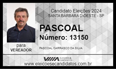 Candidato PASCOAL 2024 - SANTA BÁRBARA D\OESTE - Eleições