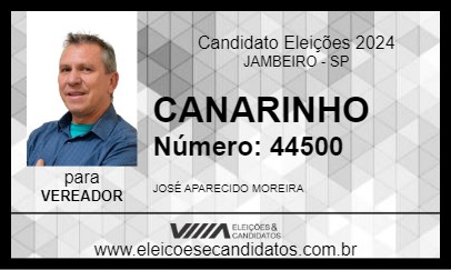 Candidato CANARINHO 2024 - JAMBEIRO - Eleições