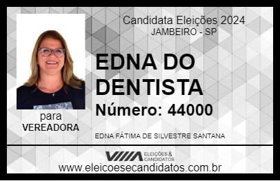 Candidato EDNA DO DENTISTA 2024 - JAMBEIRO - Eleições