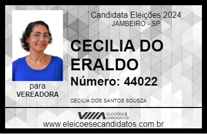 Candidato CECILIA DO ERALDO 2024 - JAMBEIRO - Eleições