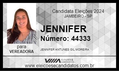 Candidato JENNIFER 2024 - JAMBEIRO - Eleições