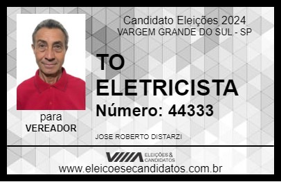 Candidato TO ELETRICISTA 2024 - VARGEM GRANDE DO SUL - Eleições