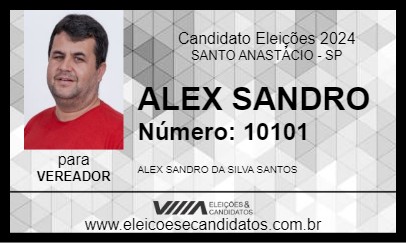 Candidato ALEX SANDRO 2024 - SANTO ANASTÁCIO - Eleições