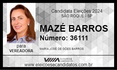 Candidato MAZÉ BARROS 2024 - SÃO ROQUE - Eleições