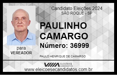 Candidato PAULINHO CAMARGO 2024 - SÃO ROQUE - Eleições