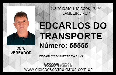 Candidato EDCARLOS DO TRANSPORTE 2024 - JAMBEIRO - Eleições