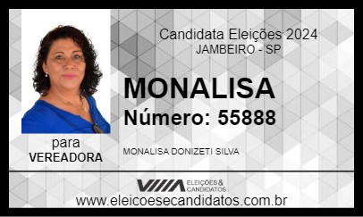 Candidato MONALISA 2024 - JAMBEIRO - Eleições