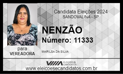 Candidato NENZÃO 2024 - SANDOVALINA - Eleições