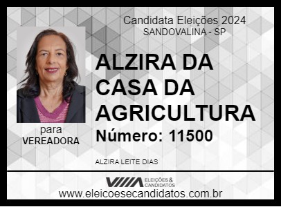 Candidato ALZIRA DA AGRICULTURA 2024 - SANDOVALINA - Eleições