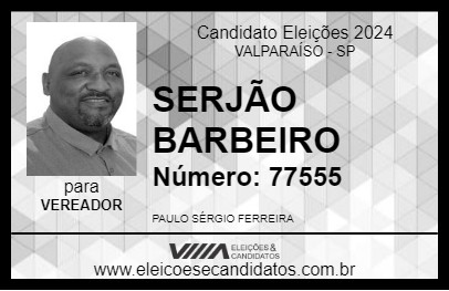 Candidato SERJÃO BARBEIRO 2024 - VALPARAÍSO - Eleições