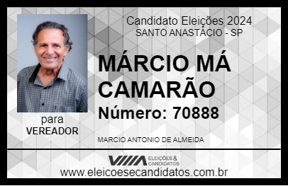 Candidato MÁRCIO MÁ CAMARÃO 2024 - SANTO ANASTÁCIO - Eleições