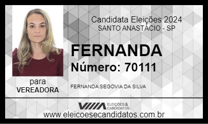 Candidato FERNANDA 2024 - SANTO ANASTÁCIO - Eleições