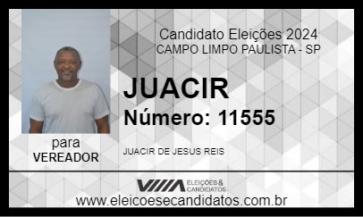 Candidato JUACIR 2024 - CAMPO LIMPO PAULISTA - Eleições