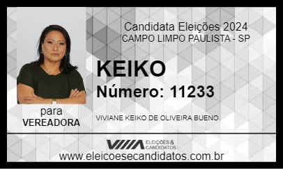 Candidato KEIKO 2024 - CAMPO LIMPO PAULISTA - Eleições