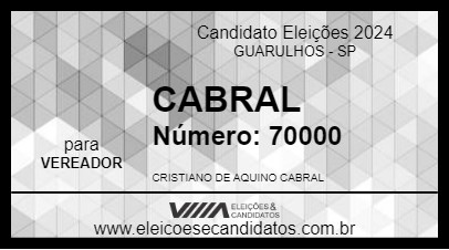 Candidato CABRAL 2024 - GUARULHOS - Eleições