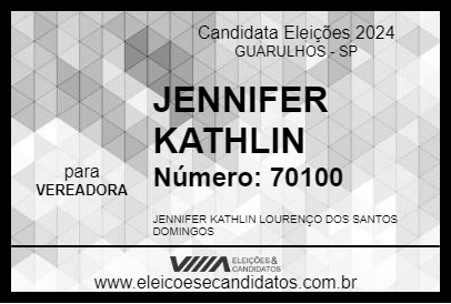 Candidato JENNIFER KATHLIN 2024 - GUARULHOS - Eleições