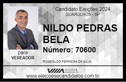 Candidato NILDO PEDRAS BELA 2024 - GUARULHOS - Eleições