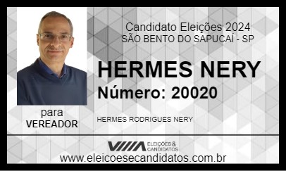 Candidato HERMES NERY 2024 - SÃO BENTO DO SAPUCAÍ - Eleições