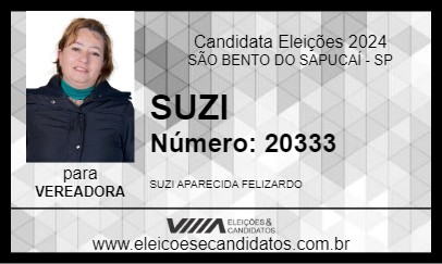 Candidato SUZI 2024 - SÃO BENTO DO SAPUCAÍ - Eleições