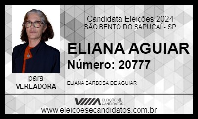 Candidato ELIANA AGUIAR 2024 - SÃO BENTO DO SAPUCAÍ - Eleições