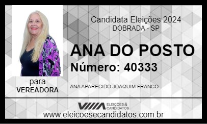 Candidato ANA DO POSTO 2024 - DOBRADA - Eleições