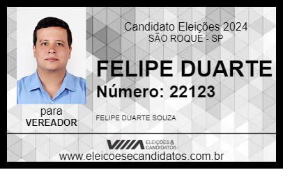 Candidato FELIPE DUARTE 2024 - SÃO ROQUE - Eleições