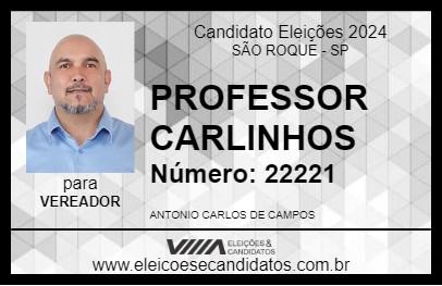 Candidato PROFESSOR CARLINHOS 2024 - SÃO ROQUE - Eleições