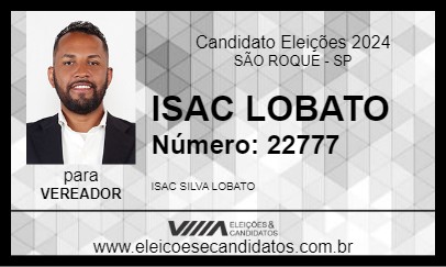 Candidato ISAC LOBATO 2024 - SÃO ROQUE - Eleições