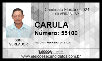 Candidato CARULA 2024 - SILVEIRAS - Eleições