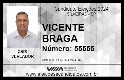 Candidato VICENTE BRAGA 2024 - SILVEIRAS - Eleições