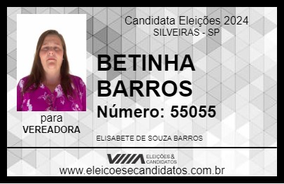 Candidato BETINHA BARROS 2024 - SILVEIRAS - Eleições