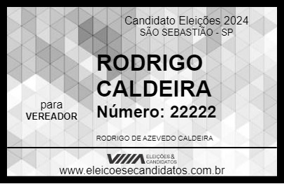 Candidato RODRIGO CALDEIRA 2024 - SÃO SEBASTIÃO - Eleições