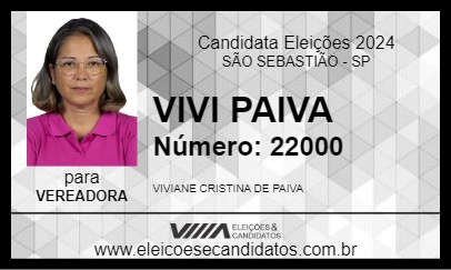 Candidato VIVI PAIVA 2024 - SÃO SEBASTIÃO - Eleições