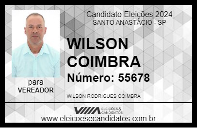 Candidato WILSON COIMBRA 2024 - SANTO ANASTÁCIO - Eleições