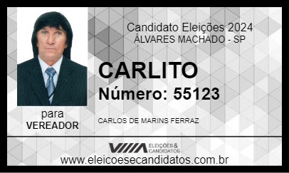 Candidato CARLITO 2024 - ÁLVARES MACHADO - Eleições