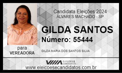 Candidato GILDA SANTOS 2024 - ÁLVARES MACHADO - Eleições