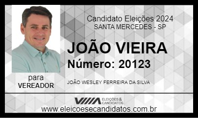 Candidato JOÃO VIEIRA 2024 - SANTA MERCEDES - Eleições