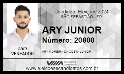 Candidato ARY JUNIOR 2024 - SÃO SEBASTIÃO - Eleições