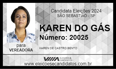 Candidato KAREN DO GÁS 2024 - SÃO SEBASTIÃO - Eleições