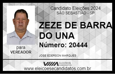 Candidato ZEZÉ DO IATE 2024 - SÃO SEBASTIÃO - Eleições