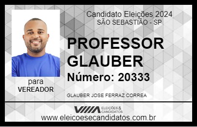 Candidato PROFESSOR GLAUBER 2024 - SÃO SEBASTIÃO - Eleições