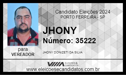 Candidato JHONY 2024 - PORTO FERREIRA - Eleições